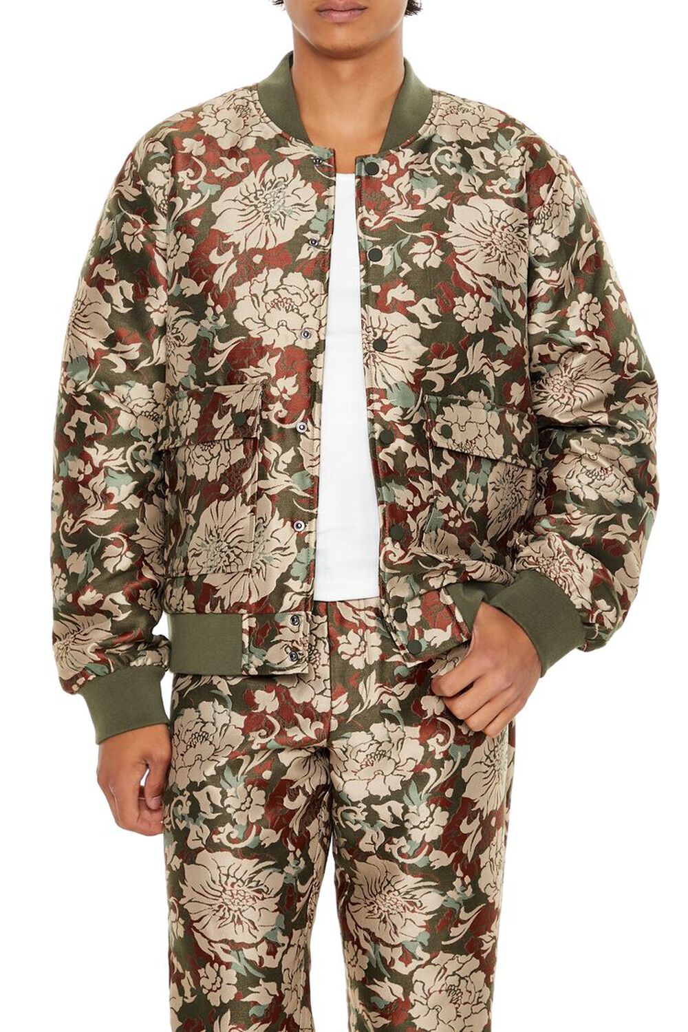 Chaqueta Bomber Floral Jacquard 