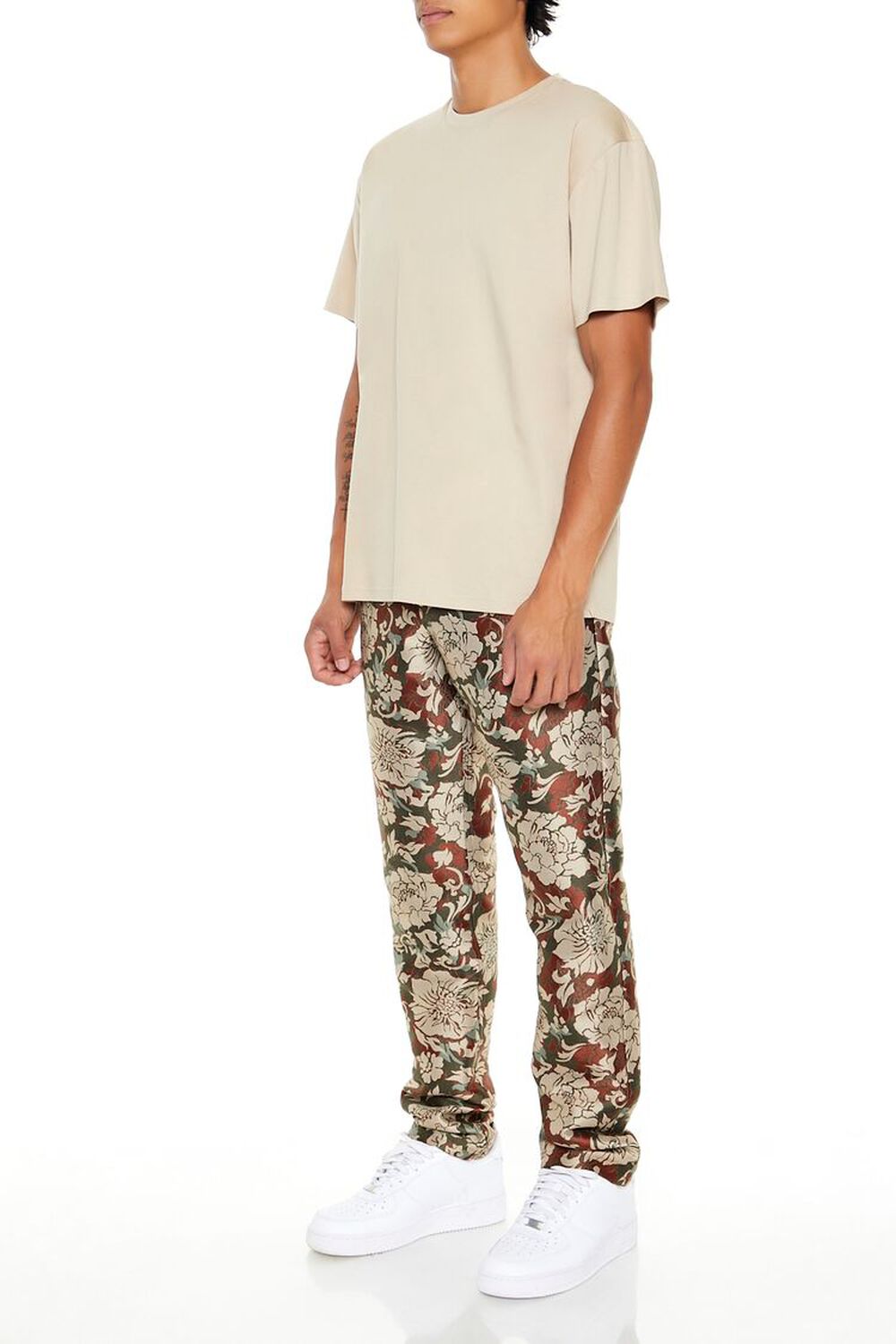 Pantalones Ajustados Con Corte Floral Jacquard