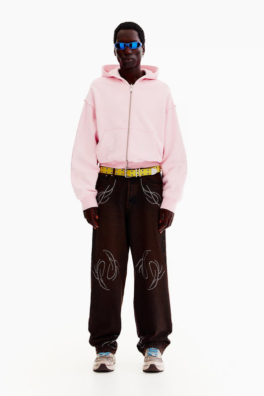 REVERSIBLE HOODED JACKET - LIGHT PINK